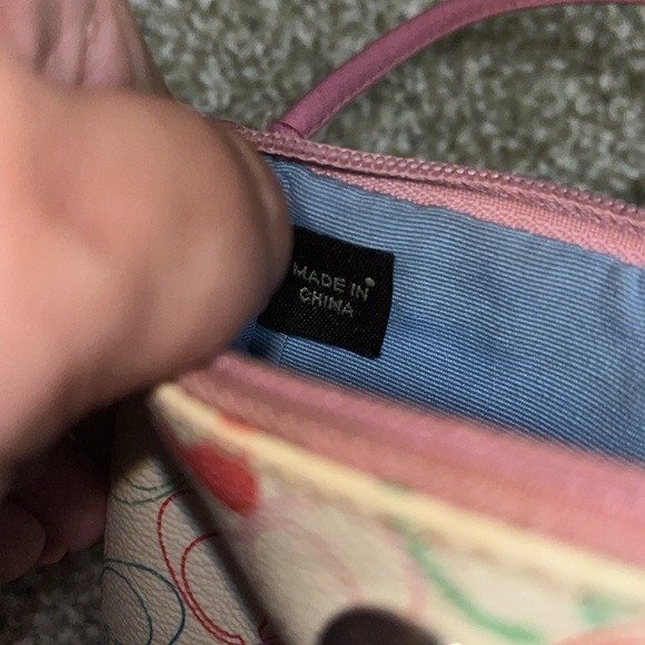 Vintage Y2K Coach Chelsea Pink Monogram Wristlet Pink Coach Hang Tag - Picture 11 of 12